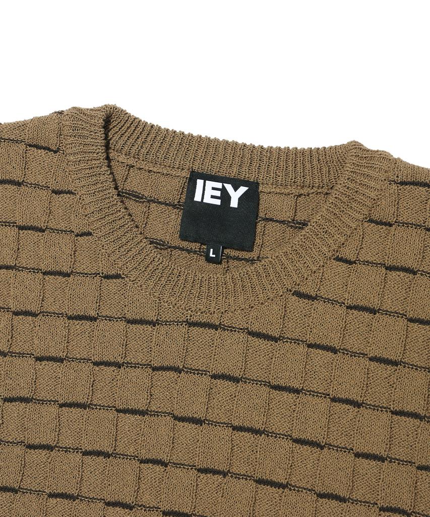 IEY Waffle Short Sleeve Knit Beige