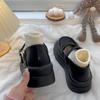 Dameneinzelne Schuhe Frühling und Herbst neue Damenwort mit Muffin-Plateau Mary Jane kleine Lederschuhe Damen