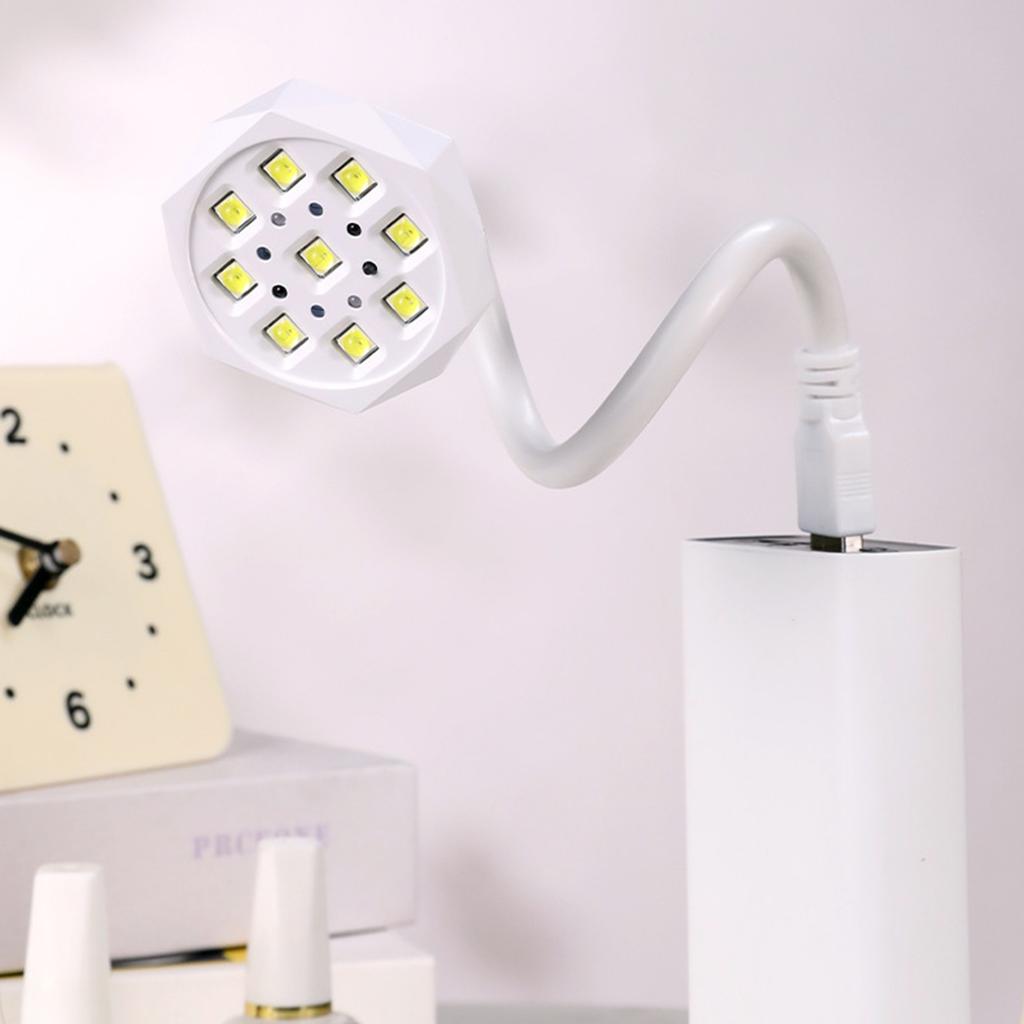 27W Smart Sensor Nail Lamp with USB Plug, 9 LED Beads, 45sCelsius90s Timer, Auto Sensing, Flexible Gooseneck for Gel Nail Curing, Fast Drying for Gel