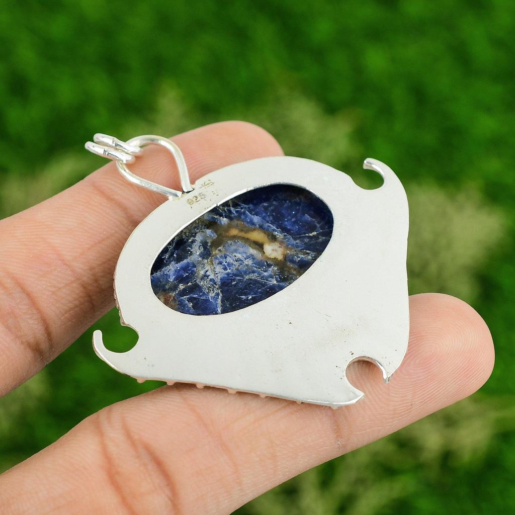 Daughters Day Deal Sterling Silver Sodalite Gemstone Artisan Sister New Pendant
