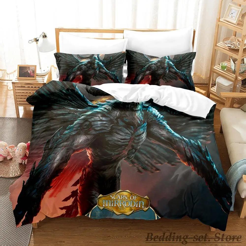 New M-Magic The Gathering Bedding Set Cartoon Anime Three-piece Set Adult Kid Bedroom Duvetcover Sets 3D Kawaii Twin Set