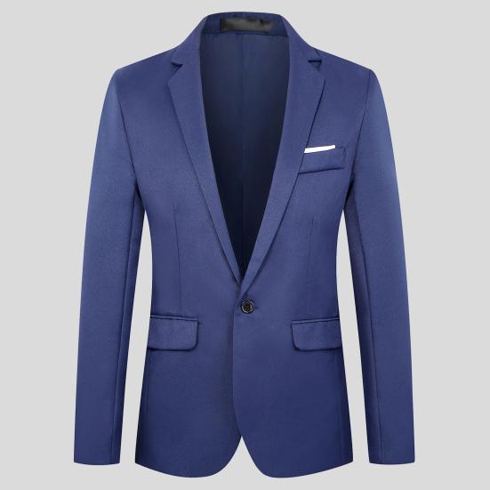 Móda Pánské Jednobarevné Dlouhý Rukáv Klopa Slim Fit Sako Oblekový Kabát Vrchní Oblečení