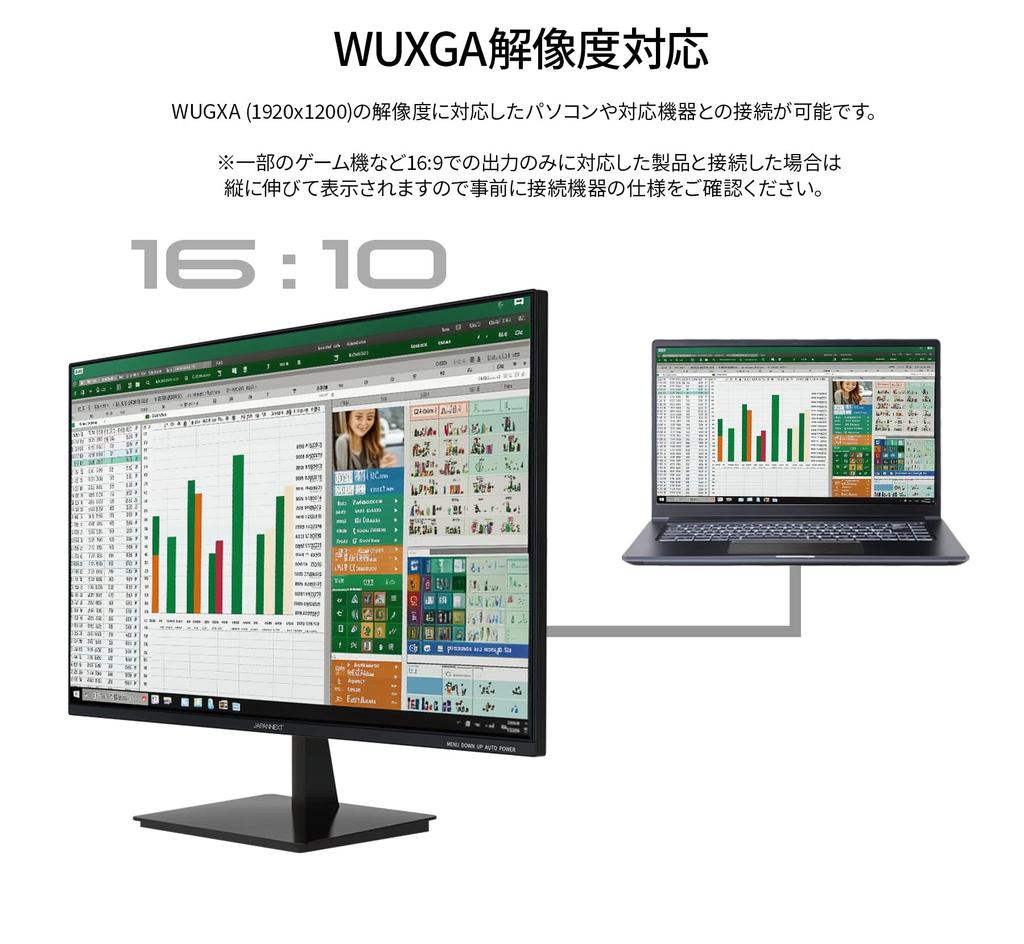 JAPANNEXT IPS LCD Monitor WUXGA 65W Power sRGB Aspect Warranty 24-inch JN-IPS24WX-C6, (1920x1200) Resolution, HDMI, DisplayPort, USB-C (Max Supply),
