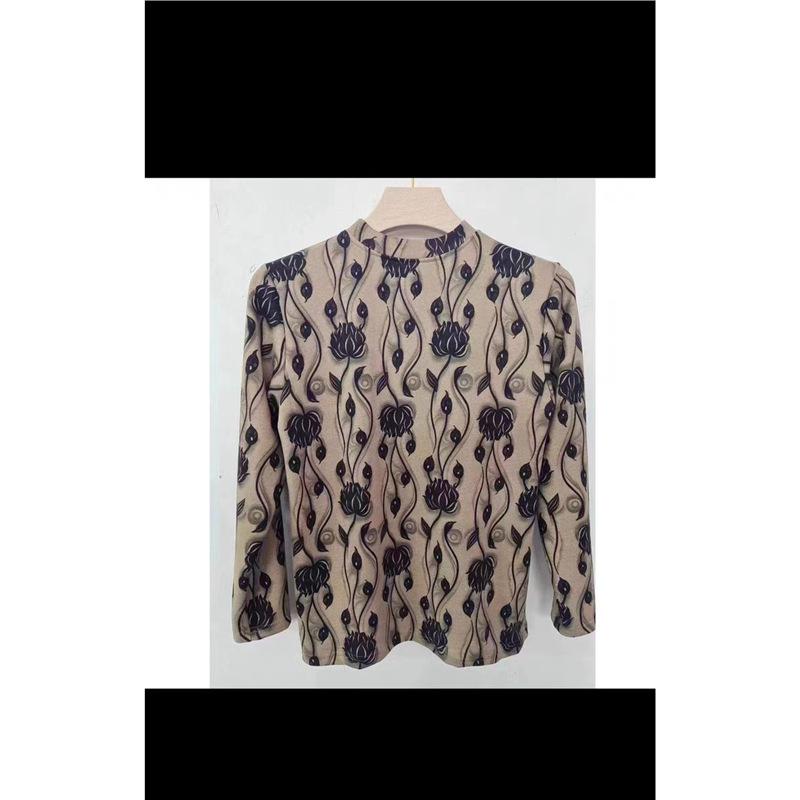 

Stylish Velvet Autumn Top for Middle-Aged and Elderly Women - Cozy Warm Base Layer 2XL