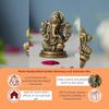Golden Metal Handcrafted Blessing Lord Ganesha Idol for Home Decor Office Car Dashboard- Ganesha Statue