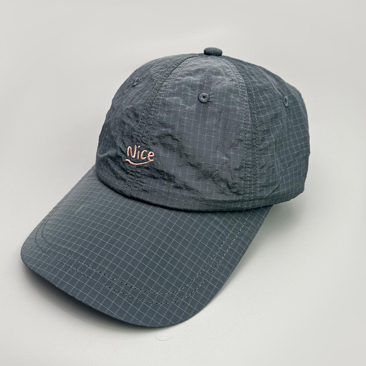 Embroidery Ice Letter Plaid Baseball Hat Men S And Women S Sunshade Casual Quick-Drying Cap 52-60cm