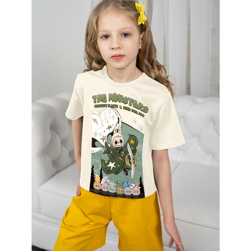 3D Print Cute Cartoon Labubu Baby Clothing 5 To 14 Years Male Outdoor Clothes for Children Boy Girl Child T-Shirt Top Shirts