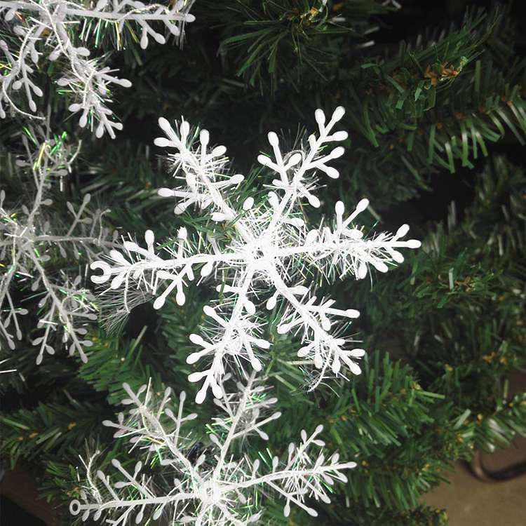 Festive Chenille Wire-Wrapped Snowflake Ornaments for Christmas Tree Decoration