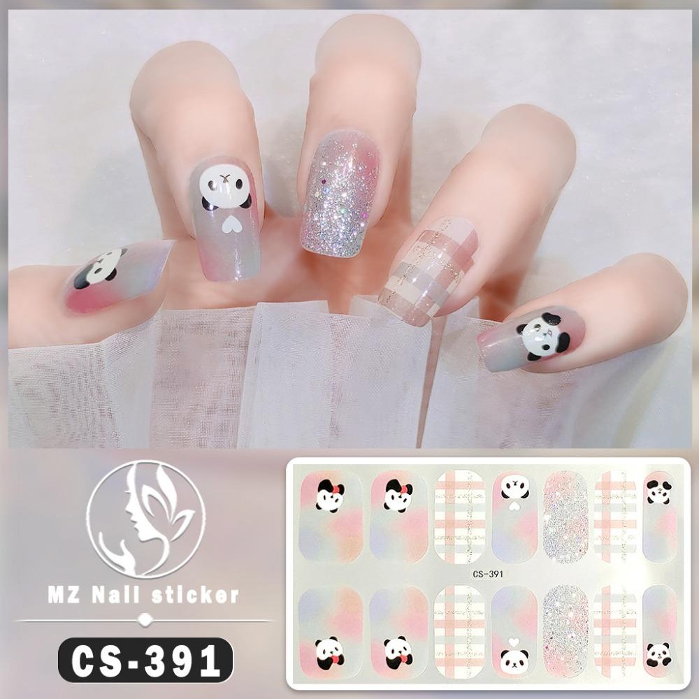 CS No-bake Gel Nail Polish Film Waterproof Full Sticker Chinese Style Panda Manicure Sticker Nail Sticker