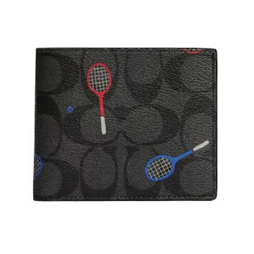 New COACH Billfold Wallet Coated Canvas Wallet Mini Unisex Tan C8267-QBA5F