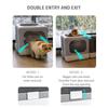 Portable Foldable Cat Litter Box Large   Enclosed Cat Potty Toilet Front Entry Top Exit with Lid Litter Scoop