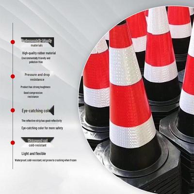 Reflective PVC Traffic Safety Cone - Portable Cone-Shaped Barrier for Road Construction and Anti-collision