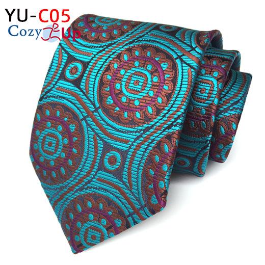 3.15" Fashion Striped PaisleyTie Men Flower Necktie for Wedding