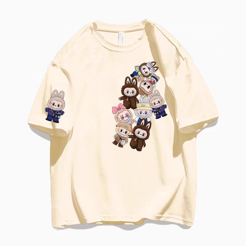 Kreslené tričko LABUBU 3D potisk pánské dámské s krátkým rukávem unisex univerzální ležérní trendy oblečení dárek