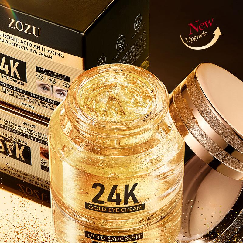 ZOZU 24k Gold Hyaluronsäure Augencreme Gegen Dunkle Ringe Tränensäcke Straffend Feuchtigkeitsspendend Augen Hautpflege Produkte