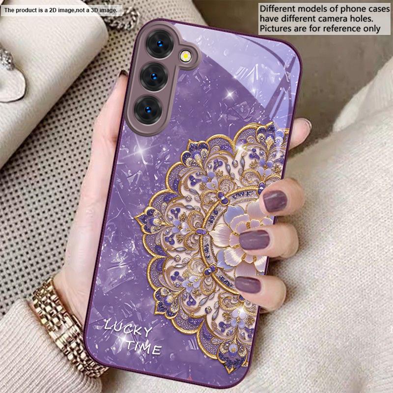 Pachnąca Złota Mandala Na Samsung S26 S22 S8 S9 S10 S20 Ultra S21 Pro S22 Plus S23 FE S24Ultra S25 Edge S24+ Szklane Etui Na Telefon