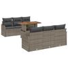 Ensemble de Canapé de Jardin de 7 Pièces avec Coussins en Rattan Gris, Canapé de Jardin de 2 Places avec Rangement 3358141
