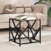  Coffee Table with Black Glass Top, 40x40x41 Cm, Steel