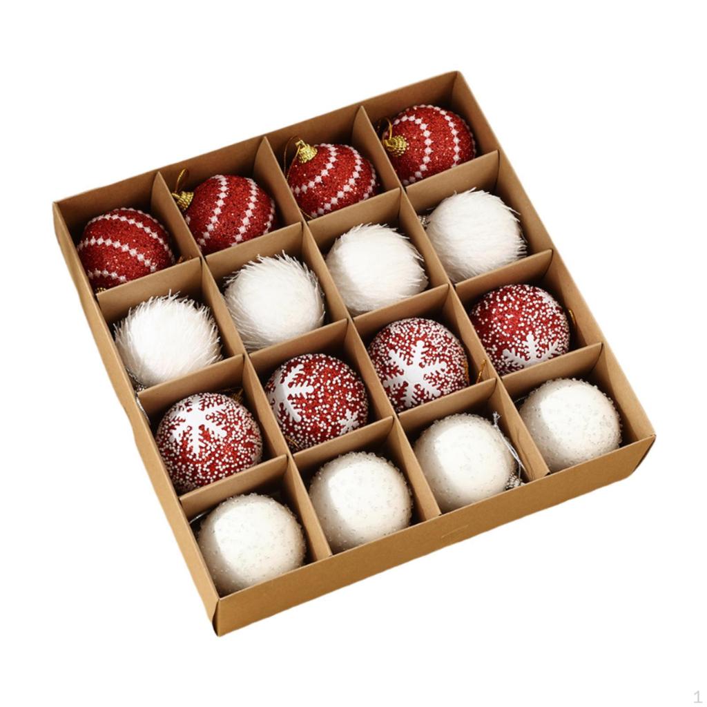 16Pcs Christmas Tree Hanging Decorations Charm Pendants Creative Ball Ornaments Xmas Decor