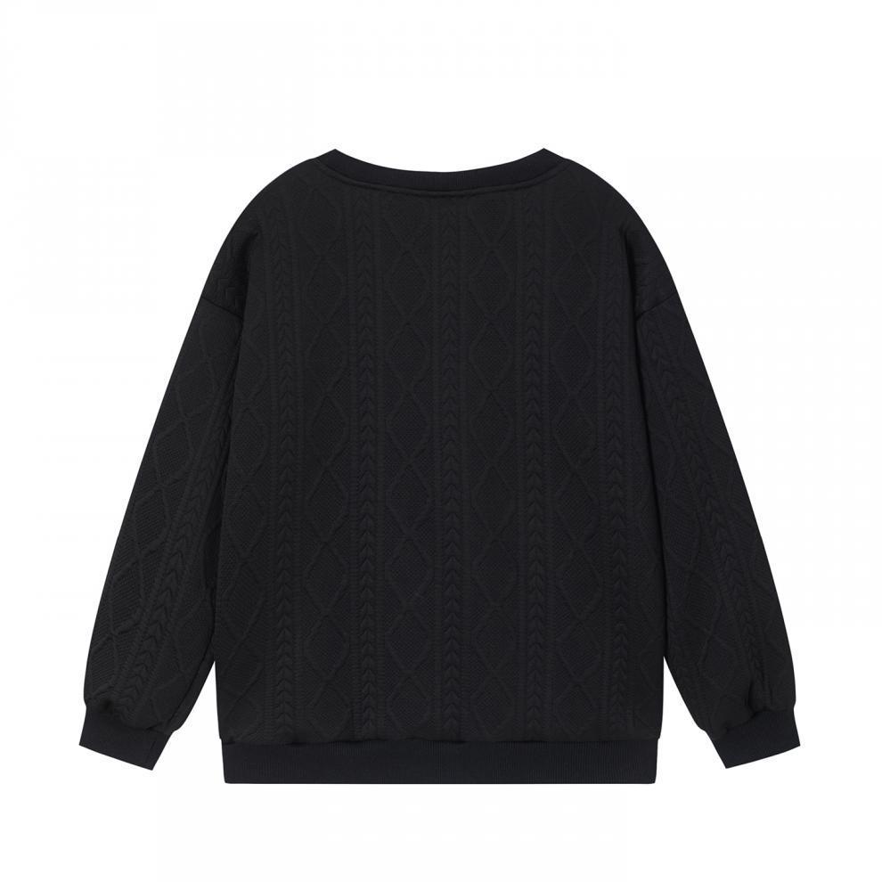 2025 Autumn/Winter Women's Cable Knit Patchwork Two-Piece Set – Long Sleeve Round Neck Top & Joggers