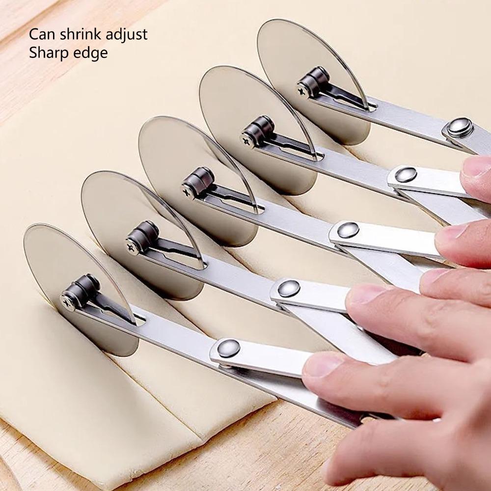 Durable Stainless Steel Pastry Cutter 3 Wheel Expandable Dough Cutter Multi Round Uniform Slicing Baking Roller Pastries