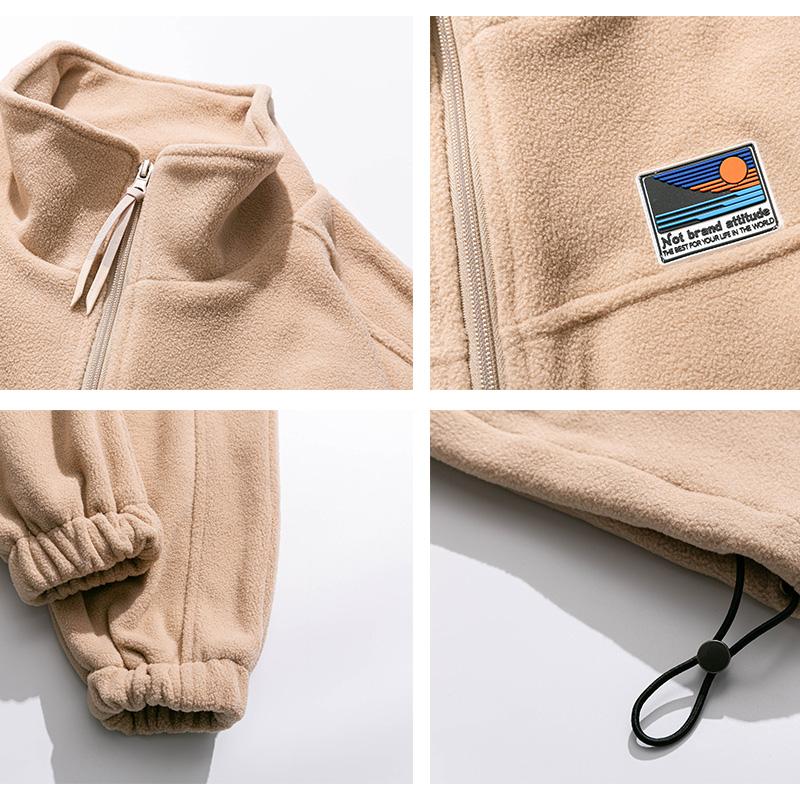 Felpa In Pile Invernale Streetwear Spessa con Collo Alto Cappotto Abbigliamento Uomo Harajuku Cardigan Casual Hip Hop Top per Coppia