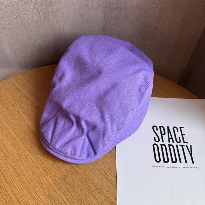 

Contemporary Artist Hat With Short Brim For Face Slimming And Sun Protection In Spring фіолетовий