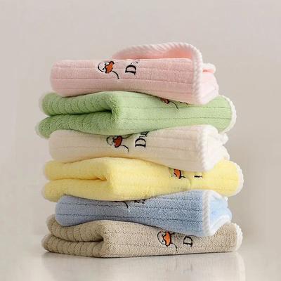 1Pcs Children Face Towel Safe Soft Water Absorbent Coral Velvet Skin-Friendly Household Hanging Towels Baby Cartoon Handkerchief