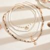 Seaside necklace European and American beach vacation starfish shell pearl neck chain stacked beaded collarbone chain female