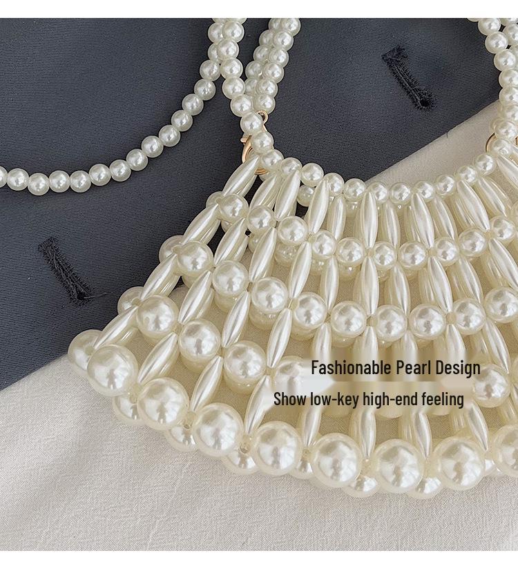 Summer 2026 Pearl Beaded Hollow Mini Crossbody Handbag for Women