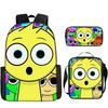 Rhythm Box Three-Piece Children'S Picnic Bag Cartoon Animation Pencil Bag Large Capacity Wear-Resistant Anti-Splash Schoolbag