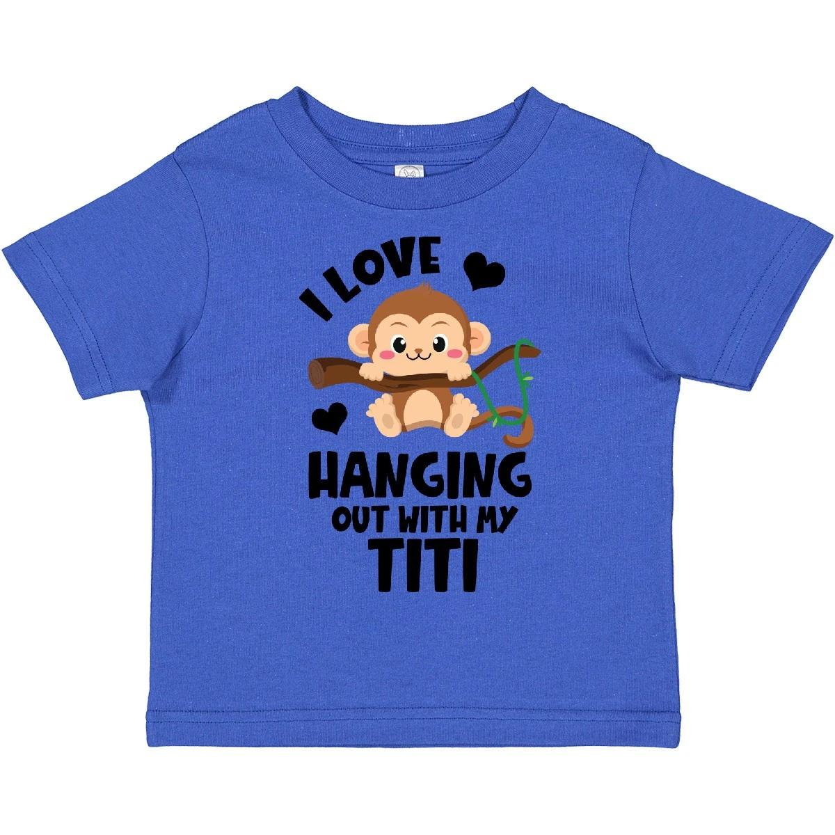 Inktastic Monkey I Love Hanging Out With My Titi Toddler T-Shirt Aunt Adorable 140