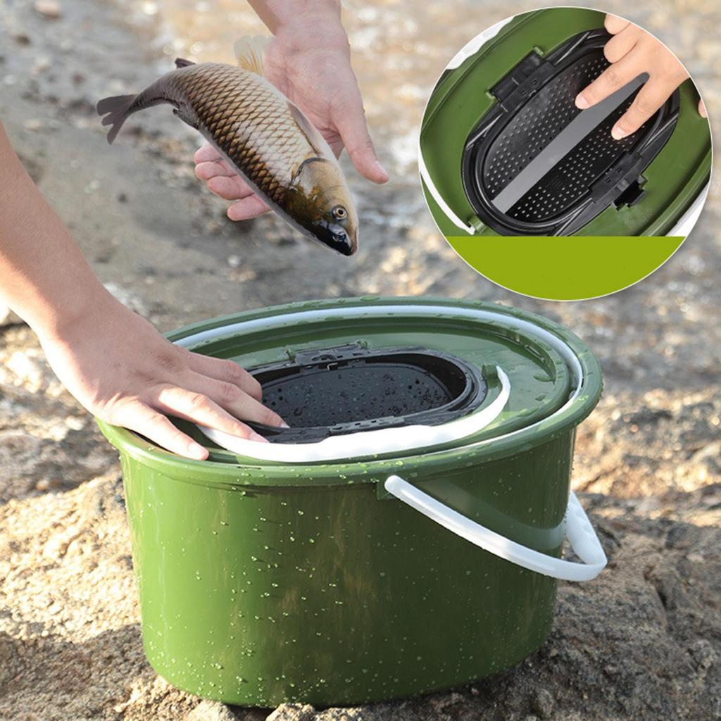 Fisherman Pizet Container Barrel Storage of Living Fish for Hiking, Gardening, Camping