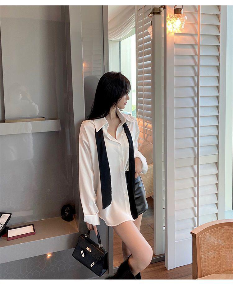 Women's College-Style Shirt - 2025 Spring/Autumn Fashionable White Top
