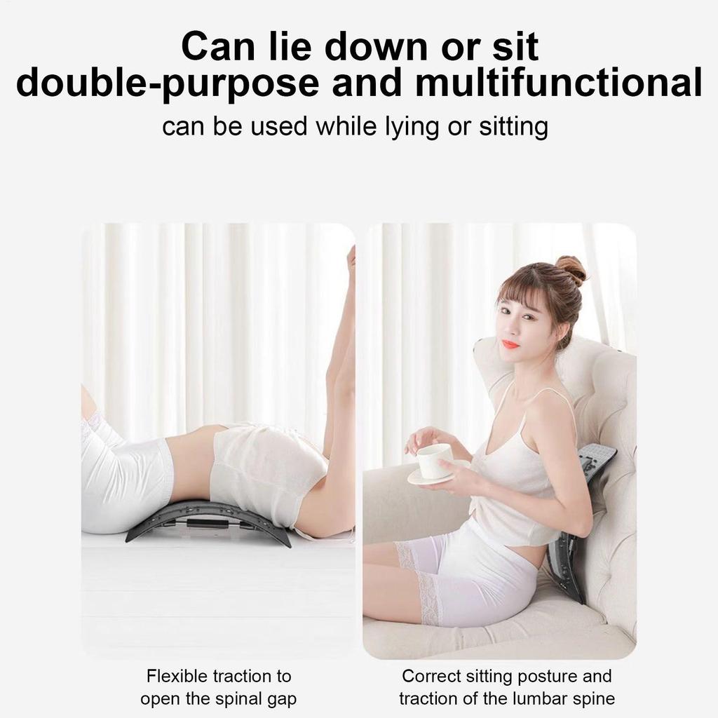 Adjustable Back Stretcher for Lower Back Pain Relief, Lumbar Support Device for Yoga & Sciatica, Spinal Decompressions Tool