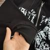 Oversized Hooded Sweatshirt With Zippered Pockets Butterfly Print Men Women Winter Casual Streetwear