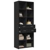 Highboard Black 70 X 42.5 X 185 Cm Particleboard