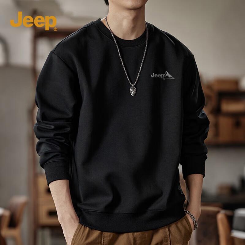 JEEP Men s American Style Round Neck Sweatshirt L