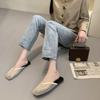 Simple non-slip lazy sandals Korean version bag head slippers women's 2025 new flat-bottomed fashion outer wear breathable mesh shoes