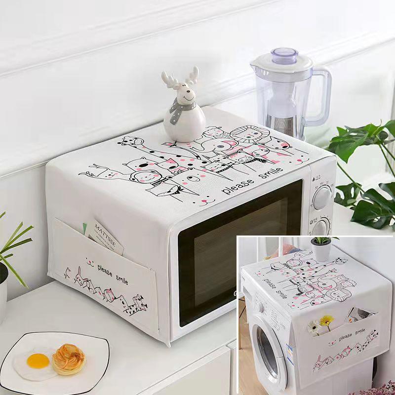

Чехол для микроволновой печи, вытяжки, духовки, масло- и водонепроницаемый, бытовые боковые карманы, пылезащитная ткань, пылезащитный чехол для холодильника, полотенце 35*95cm