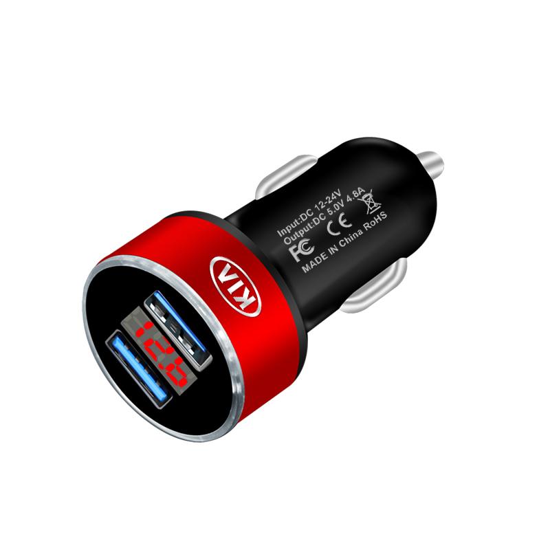 1pcs Fashion 2025 Car Charger 2 USB Ports Fast Charging Digital Display Car Accessories For KIA Cerato Sportage R K2 K3 K5 Sorento Sportage R Rio Soul