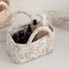 Open Top Quilted Storage Basket Quilted Laundry Basket With Handles  Desktop Organization