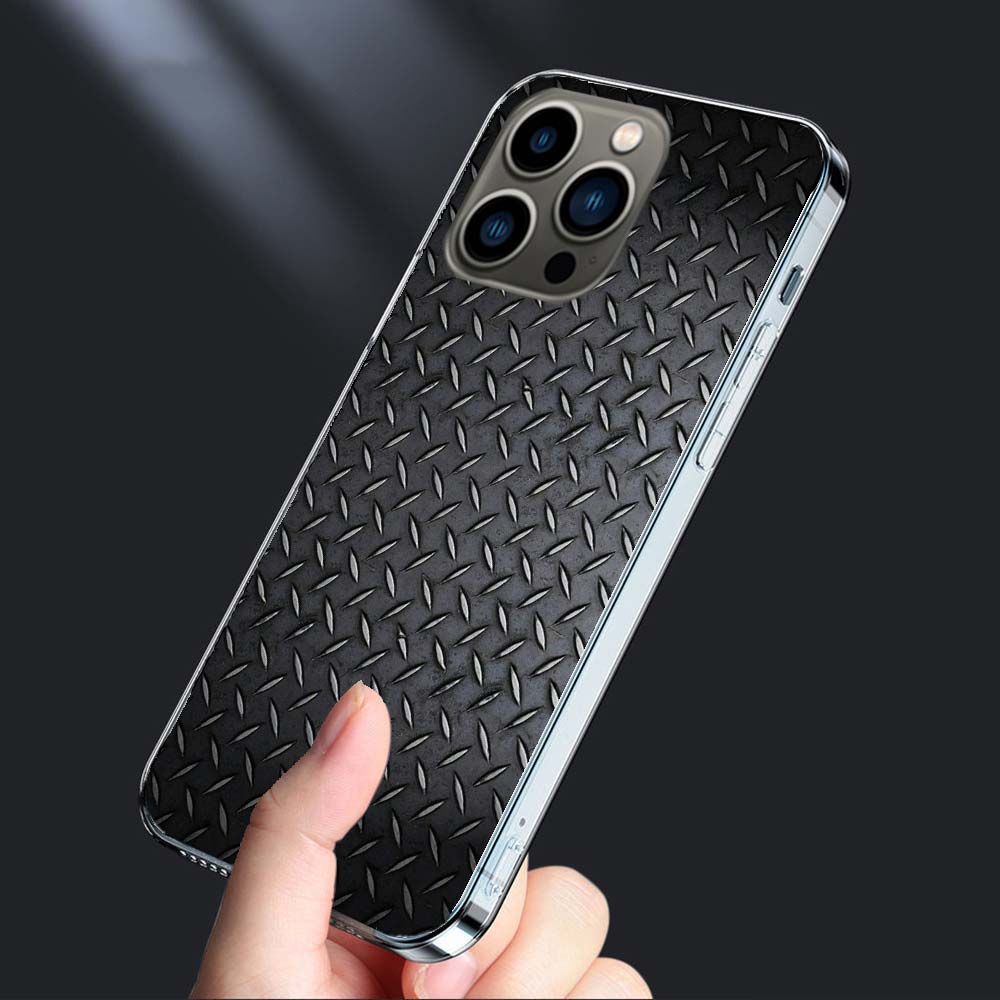 

Brushed Metal Texture Steel Print Phone Case For Iphone 16E 15 Pro 14 Plus 17E 16 17 Pro Max Air 11 12 13 Mini Shockproof Cap iPhone 16 Pro Max