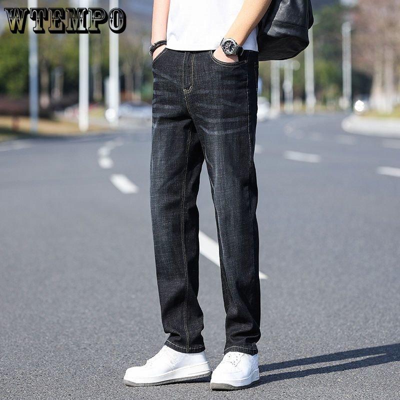 Men's Jeans Loose Straight Pants Elastic Hundred with Large Size Casual Pants Fashion Simple Large Size Jeans
