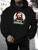 Unisex New Fashionable Christmas Sloth Letter Print Casual Sweatshirt, Stylish Drawstring Hoodie, Autumn/Winter Top, Comfortable and Versatile Long-S