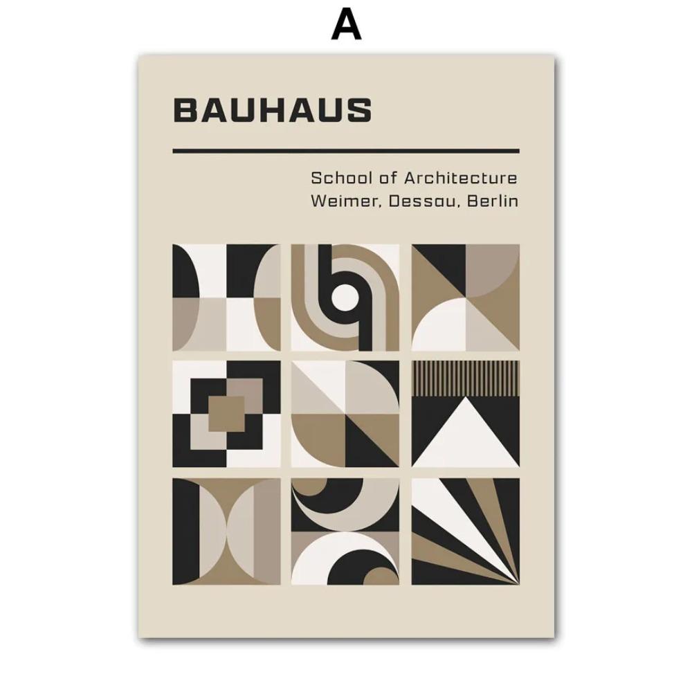 

Black White Abstract Bauhaus Geometric Shapes Wall Art Posters Prints Nordic Canvas Painting Vintage Pictures Living Room Decor 21cm×30cm NoFrame