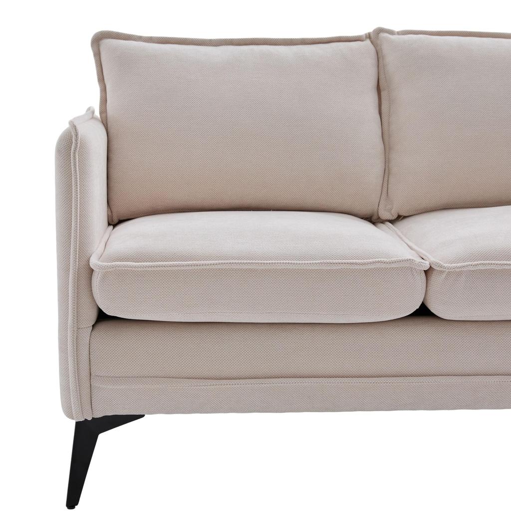 Modern double-sofa small fabric sofa armchair with storage side pockets and adjustable phone stand