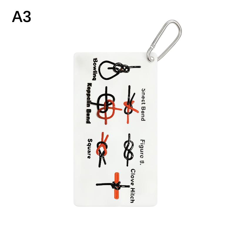 

Backpacking Rescue Knot Reference Card 3D Printed Waterproof Knot Tying Cards Outdoor Knots Mastery Guide With Carabiner