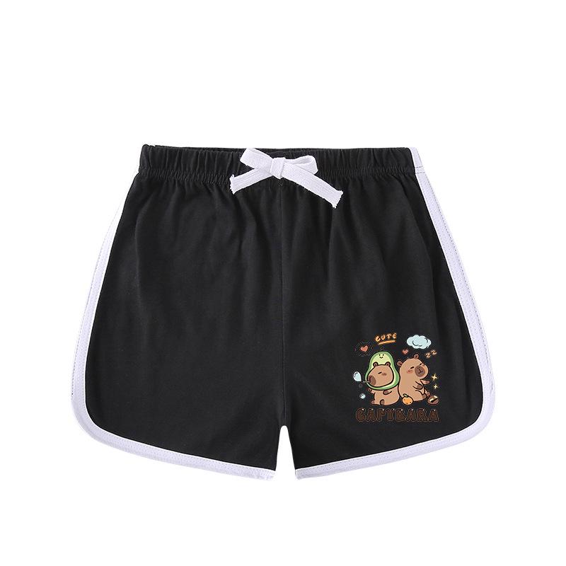 Kids' Summer Color Block Two-Piece Set: Casual T-shirt & Shorts