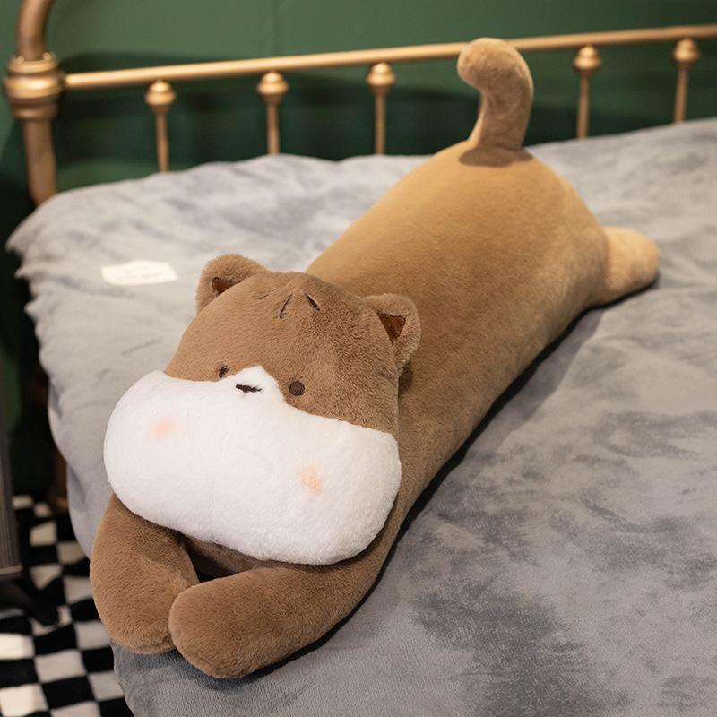 Cute Pet Long Pillow Girl Sleeping Cat Doll Cute Rabbit Plush Toy Doll Leg Doll on Bed